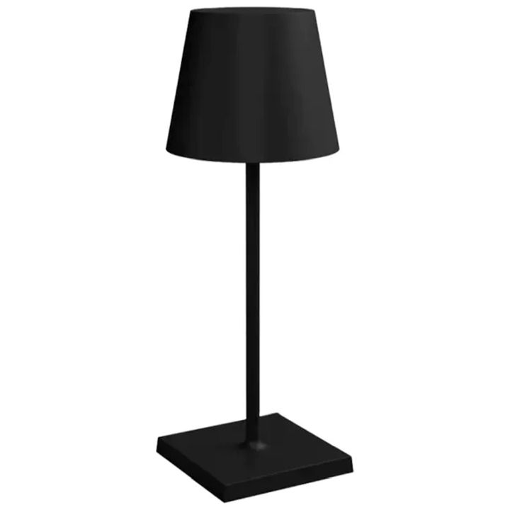 Luminária Portátil Preta com Carregamento USB e Luz de LED